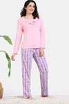 Zivame Buzzers Knit Cotton Pyjama Set - Regal Orchid — thumbnail 3